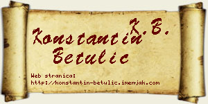 Konstantin Betulić vizit kartica